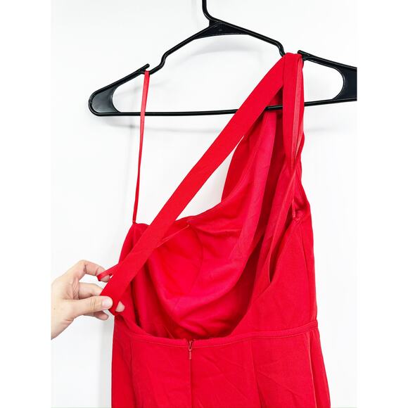 Mac Duggal 26266 Red One Shoulder Jersey Mermaid Gown Size 6 - Picture 5 of 7